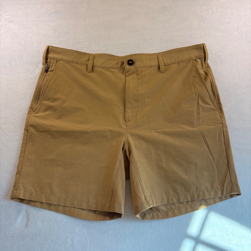 Orvis Mens Tan Khaki Performance Chino Shorts Size 40 301184 Outdoor Hiking